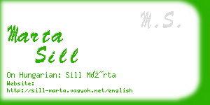 marta sill business card